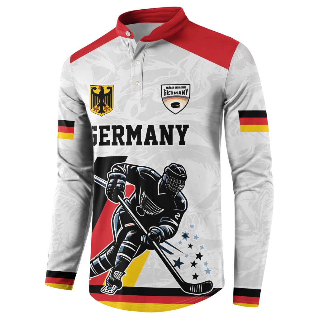 Custom Germany Ice Hockey Button Sweatshirt Retro Jersey