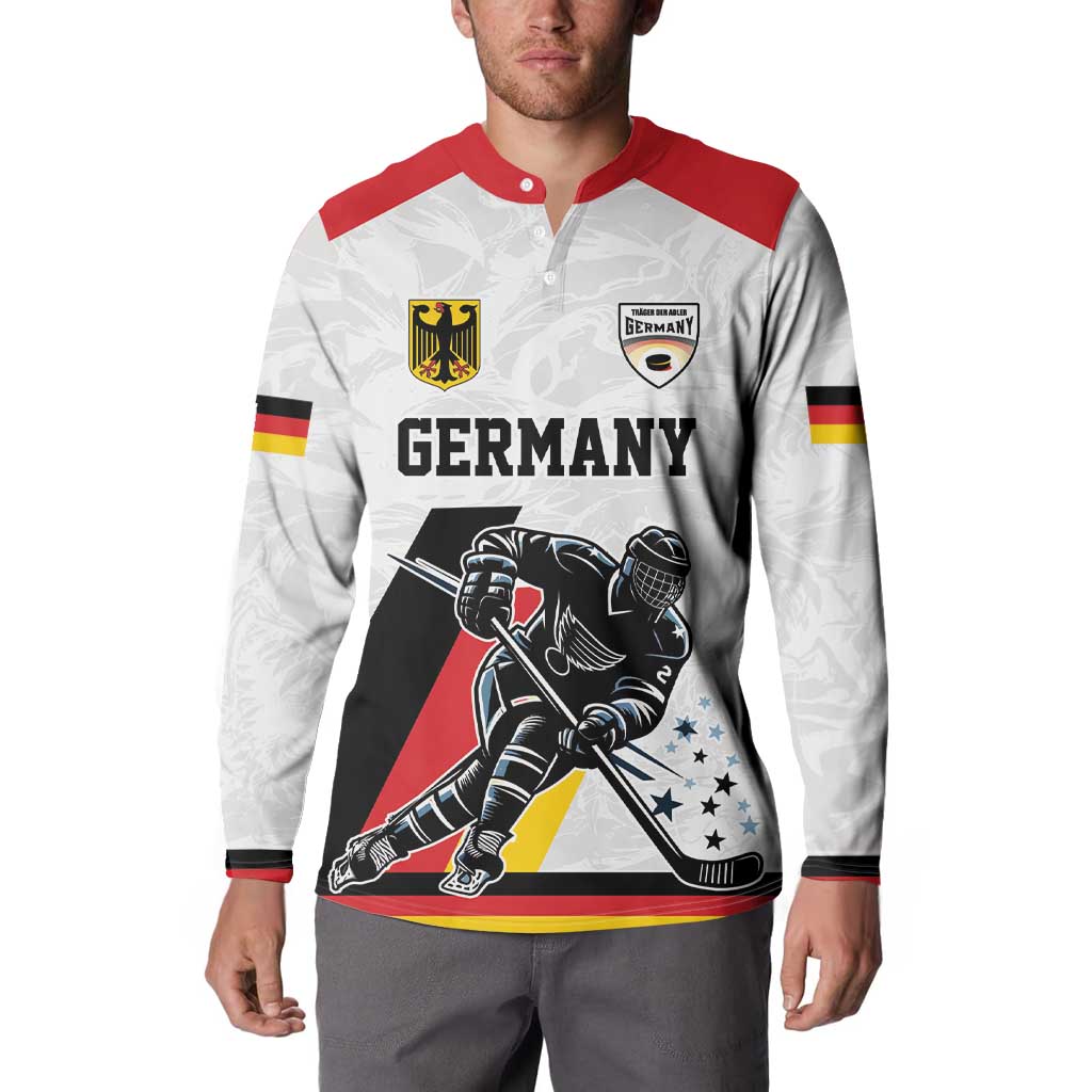 Custom Germany Ice Hockey Button Sweatshirt Retro Jersey