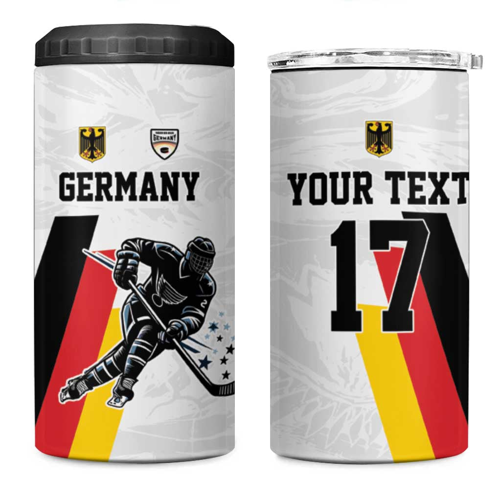 Custom Germany Ice Hockey 4 in 1 Can Cooler Tumbler Retro Jersey
