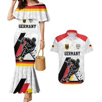 Custom Germany Ice Hockey Couples Matching Mermaid Dress and Hawaiian Shirt Retro Jersey