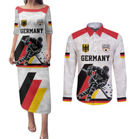 Custom Germany Ice Hockey Couples Matching Puletasi and Long Sleeve Button Shirt Retro Jersey
