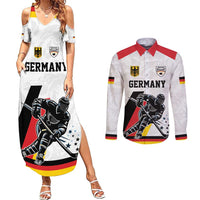 Custom Germany Ice Hockey Couples Matching Summer Maxi Dress and Long Sleeve Button Shirt Retro Jersey