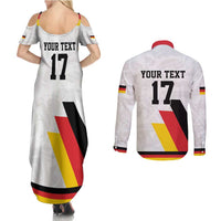 Custom Germany Ice Hockey Couples Matching Summer Maxi Dress and Long Sleeve Button Shirt Retro Jersey