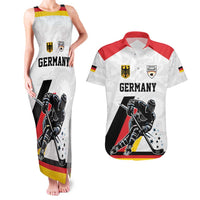 Custom Germany Ice Hockey Couples Matching Tank Maxi Dress and Hawaiian Shirt Retro Jersey