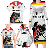 Custom Germany Ice Hockey Family Matching Long Sleeve Bodycon Dress and Hawaiian Shirt Retro Jersey
