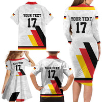 Custom Germany Ice Hockey Family Matching Long Sleeve Bodycon Dress and Hawaiian Shirt Retro Jersey