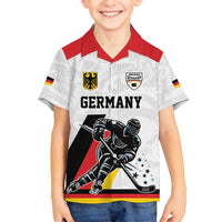 Custom Germany Ice Hockey Family Matching Long Sleeve Bodycon Dress and Hawaiian Shirt Retro Jersey