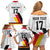 Custom Germany Ice Hockey Family Matching Off Shoulder Short Dress and Hawaiian Shirt Retro Jersey