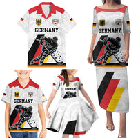 Custom Germany Ice Hockey Family Matching Puletasi and Hawaiian Shirt Retro Jersey