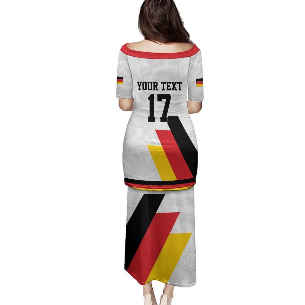 Custom Germany Ice Hockey Family Matching Puletasi and Hawaiian Shirt Retro Jersey