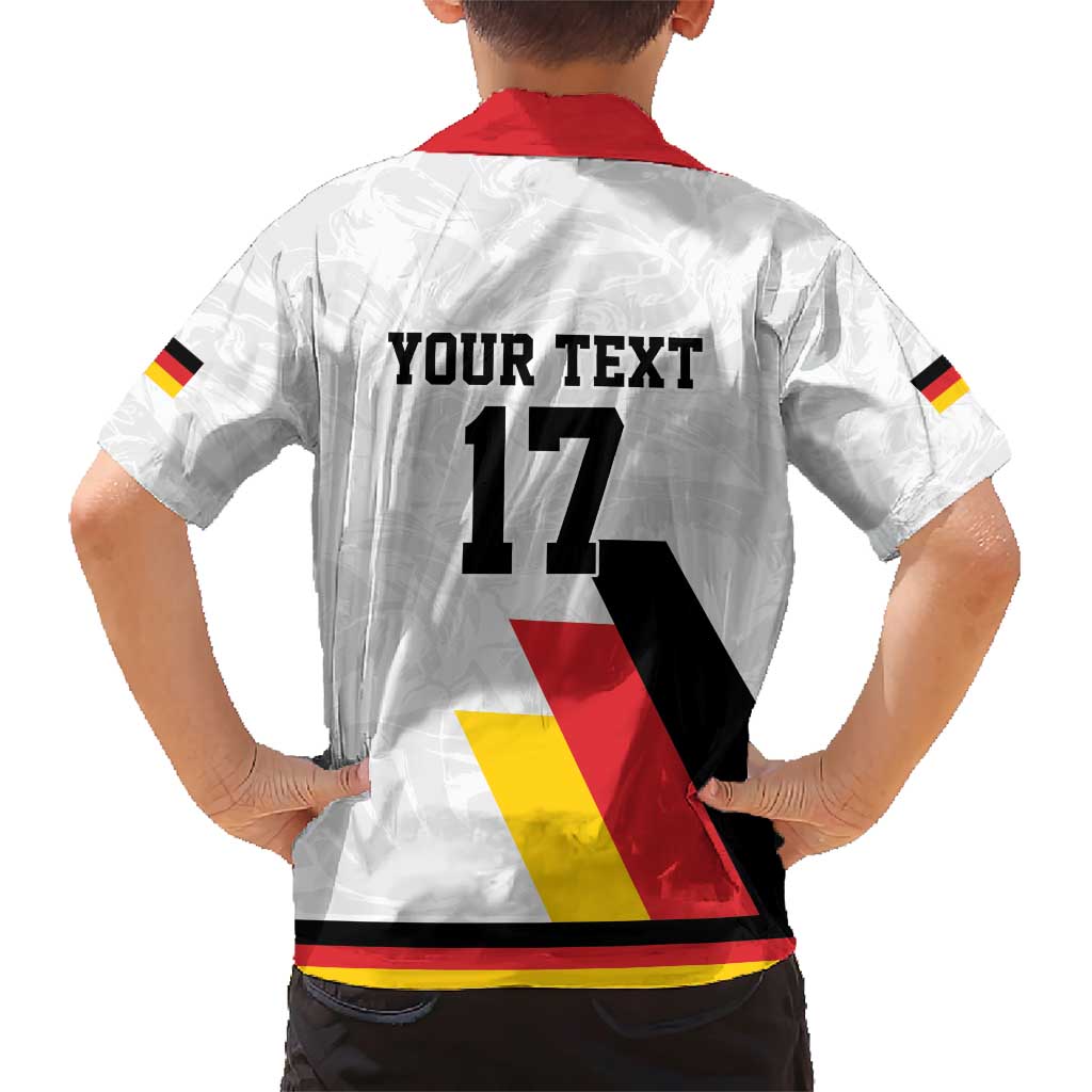 Custom Germany Ice Hockey Family Matching Short Sleeve Bodycon Dress and Hawaiian Shirt Retro Jersey
