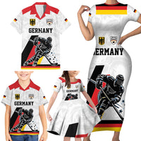 Custom Germany Ice Hockey Family Matching Short Sleeve Bodycon Dress and Hawaiian Shirt Retro Jersey