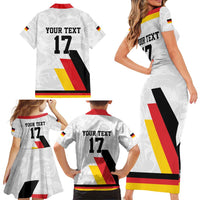 Custom Germany Ice Hockey Family Matching Short Sleeve Bodycon Dress and Hawaiian Shirt Retro Jersey