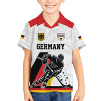 Custom Germany Ice Hockey Family Matching Short Sleeve Bodycon Dress and Hawaiian Shirt Retro Jersey
