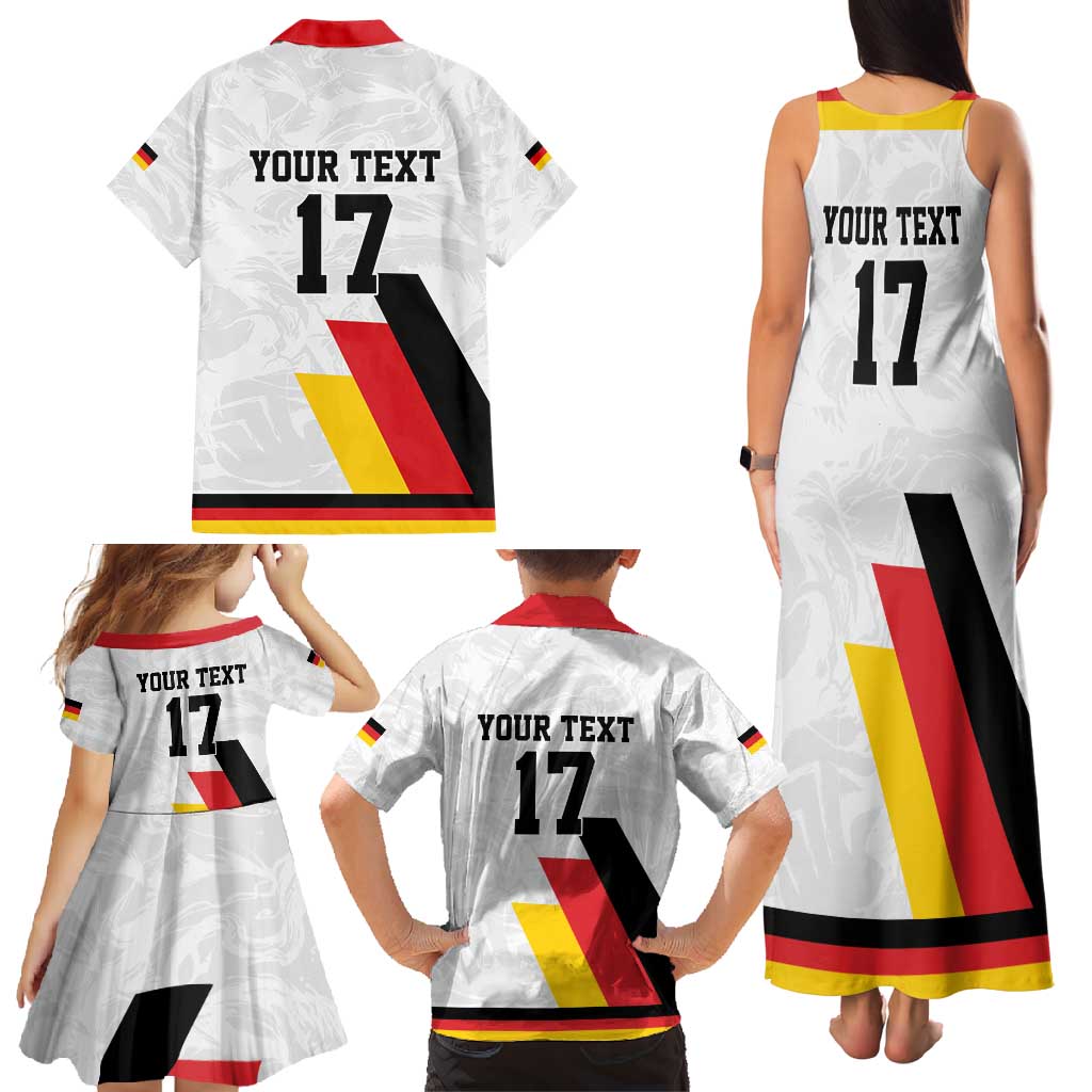 Custom Germany Ice Hockey Family Matching Tank Maxi Dress and Hawaiian Shirt Retro Jersey