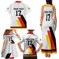 Custom Germany Ice Hockey Family Matching Tank Maxi Dress and Hawaiian Shirt Retro Jersey