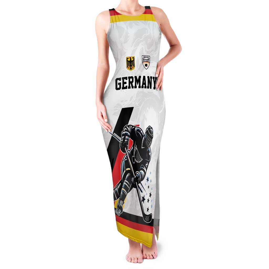 Custom Germany Ice Hockey Family Matching Tank Maxi Dress and Hawaiian Shirt Retro Jersey