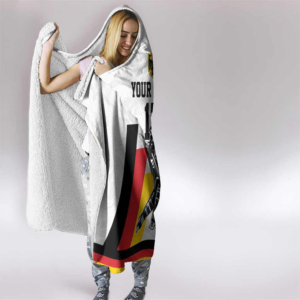 Custom Germany Ice Hockey Hooded Blanket Retro Jersey
