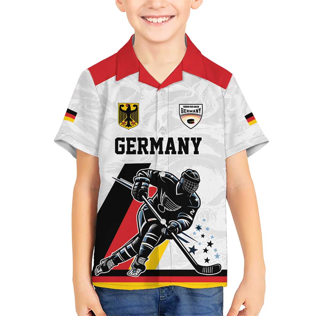 Custom Germany Ice Hockey Kid Hawaiian Shirt Retro Jersey