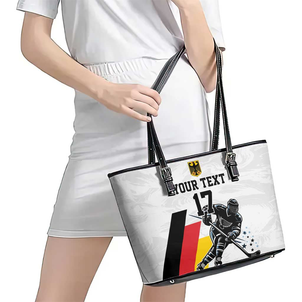 Custom Germany Ice Hockey Leather Tote Bag Retro Jersey