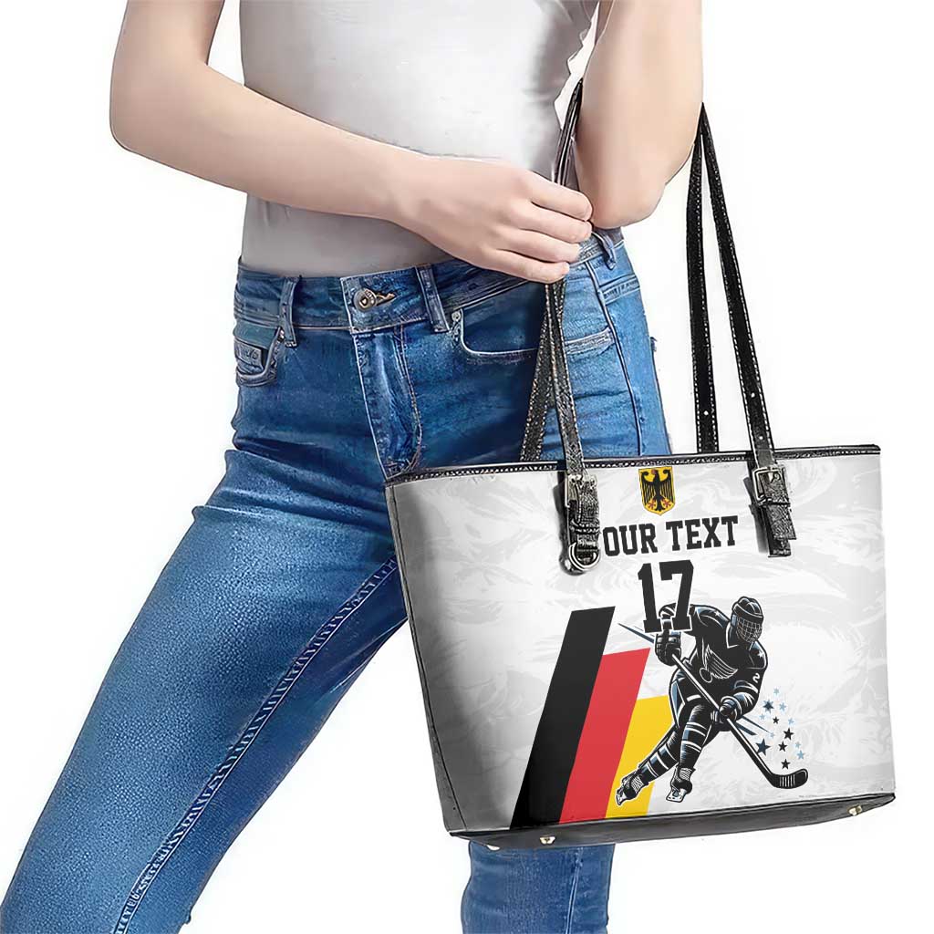 Custom Germany Ice Hockey Leather Tote Bag Retro Jersey