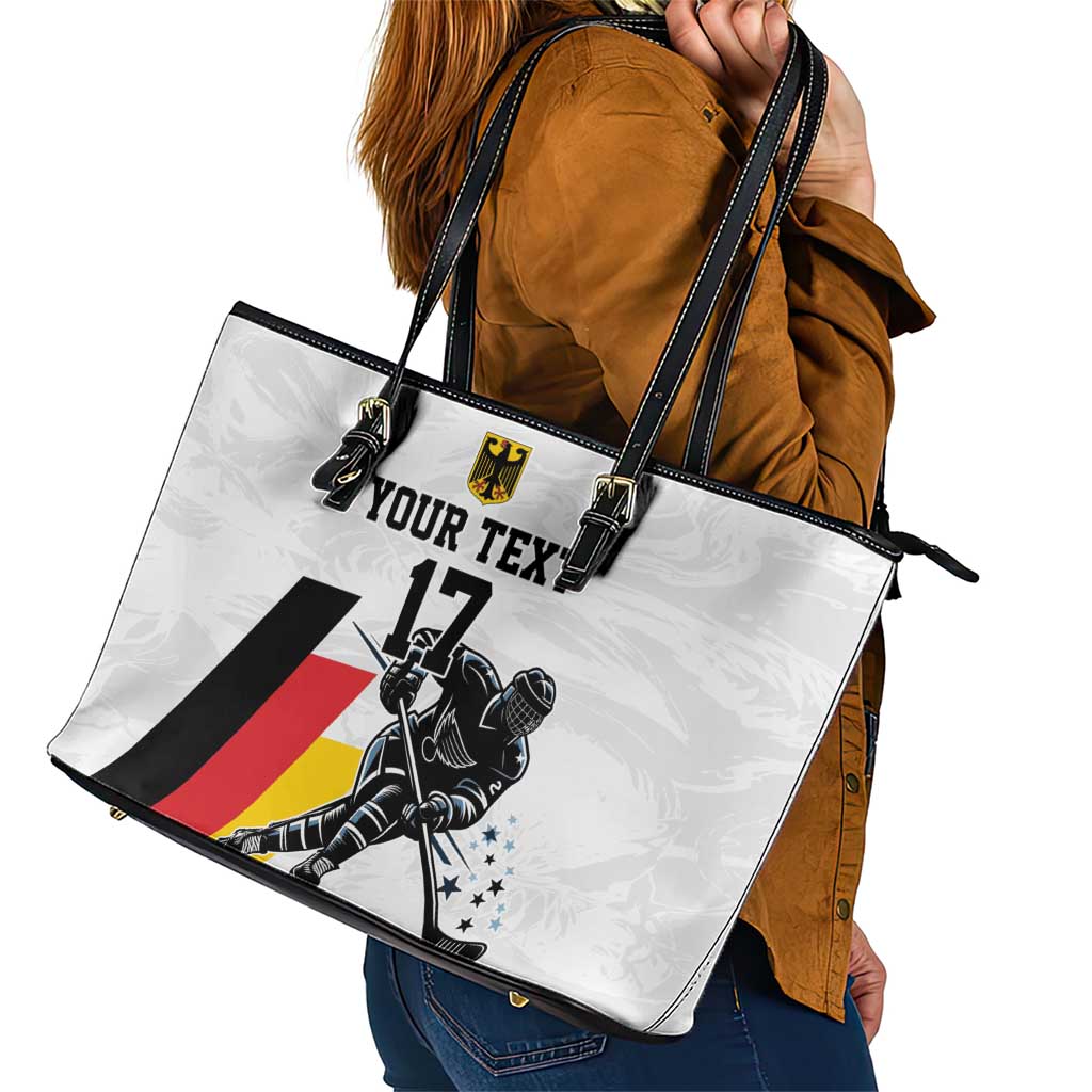Custom Germany Ice Hockey Leather Tote Bag Retro Jersey