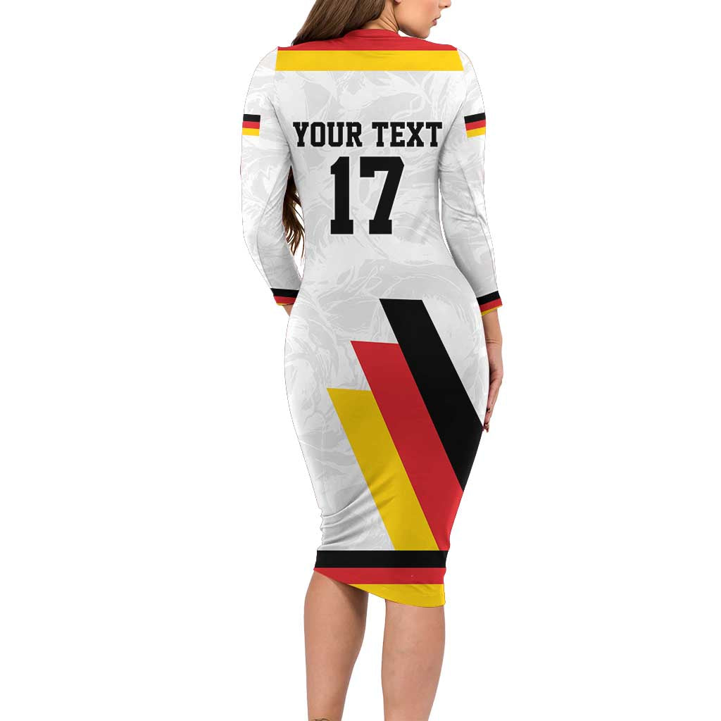 Custom Germany Ice Hockey Long Sleeve Bodycon Dress Retro Jersey