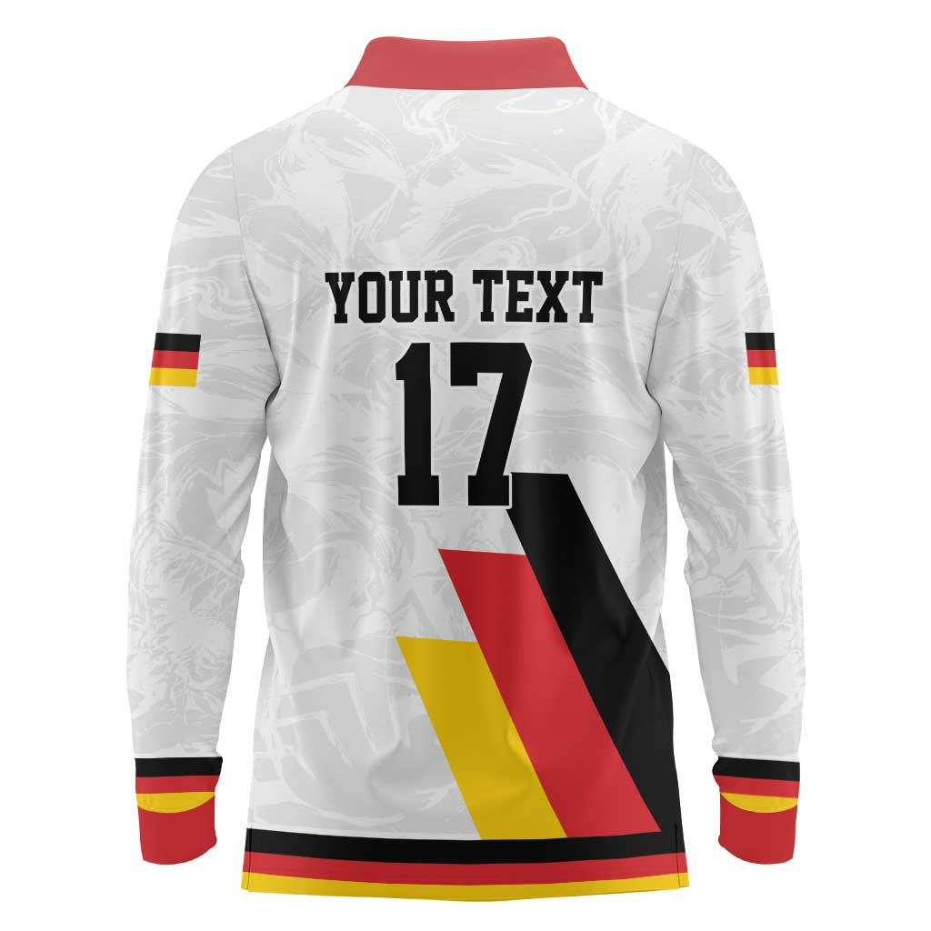 Custom Germany Ice Hockey Long Sleeve Polo Shirt Retro Jersey
