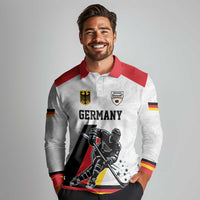 Custom Germany Ice Hockey Long Sleeve Polo Shirt Retro Jersey