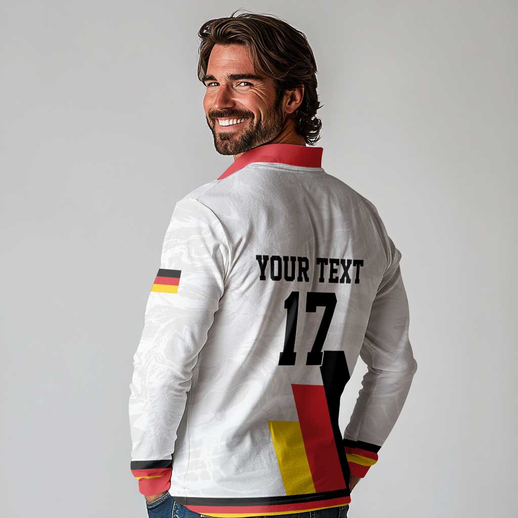 Custom Germany Ice Hockey Long Sleeve Polo Shirt Retro Jersey