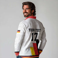 Custom Germany Ice Hockey Long Sleeve Polo Shirt Retro Jersey