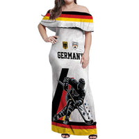 Custom Germany Ice Hockey Off Shoulder Maxi Dress Retro Jersey