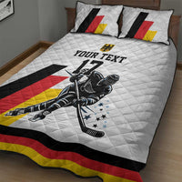 Custom Germany Ice Hockey Quilt Bed Set Retro Jersey