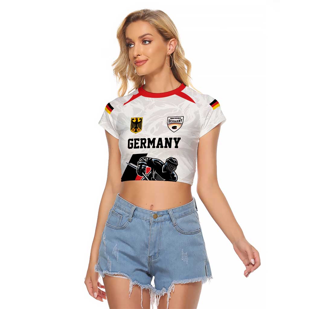 Custom Germany Ice Hockey Raglan Cropped T Shirt Retro Jersey