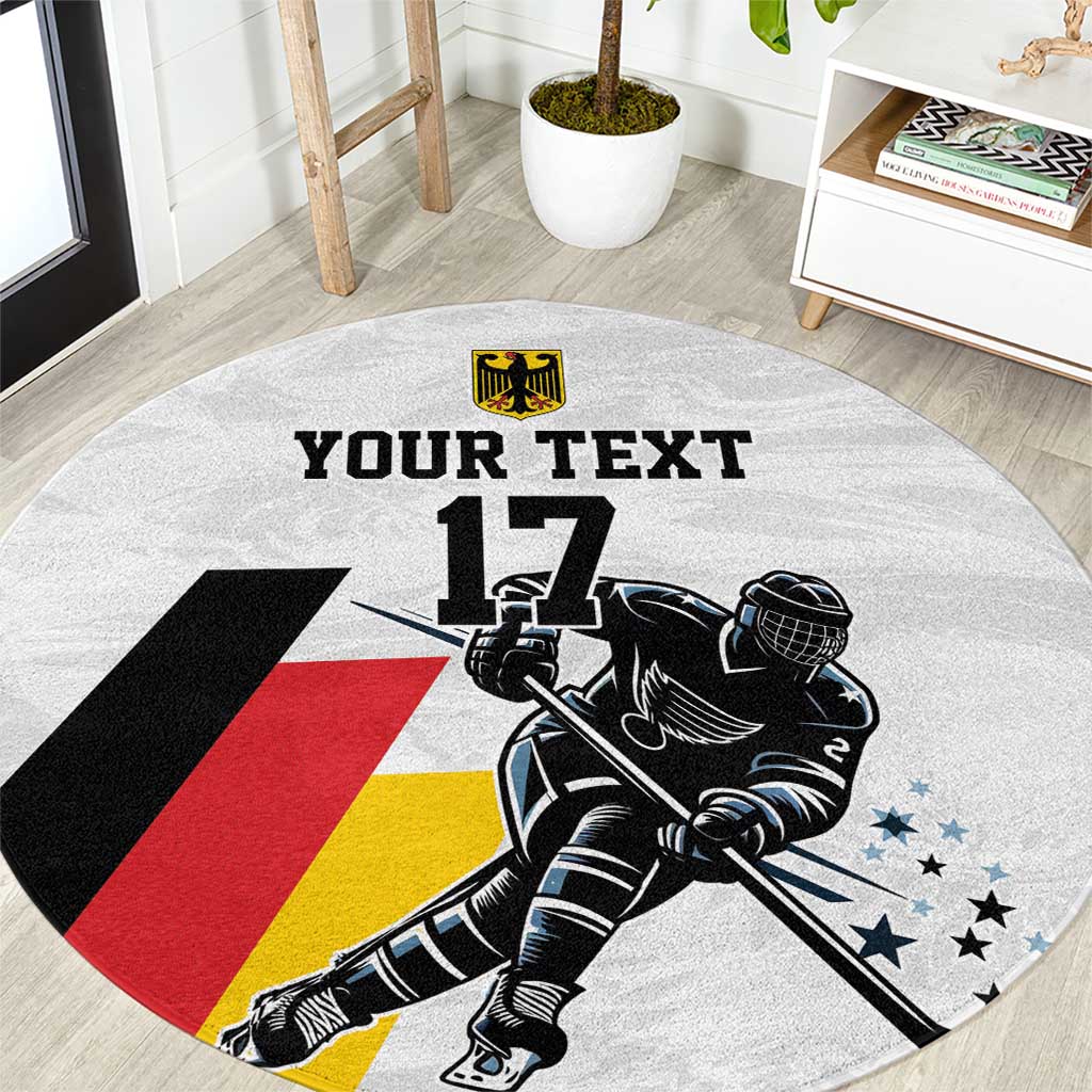 Custom Germany Ice Hockey Round Carpet Retro Jersey