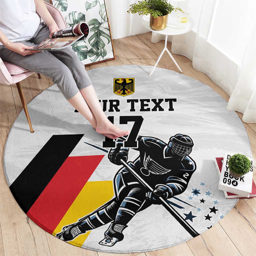 Custom Germany Ice Hockey Round Carpet Retro Jersey