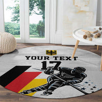 Custom Germany Ice Hockey Round Carpet Retro Jersey