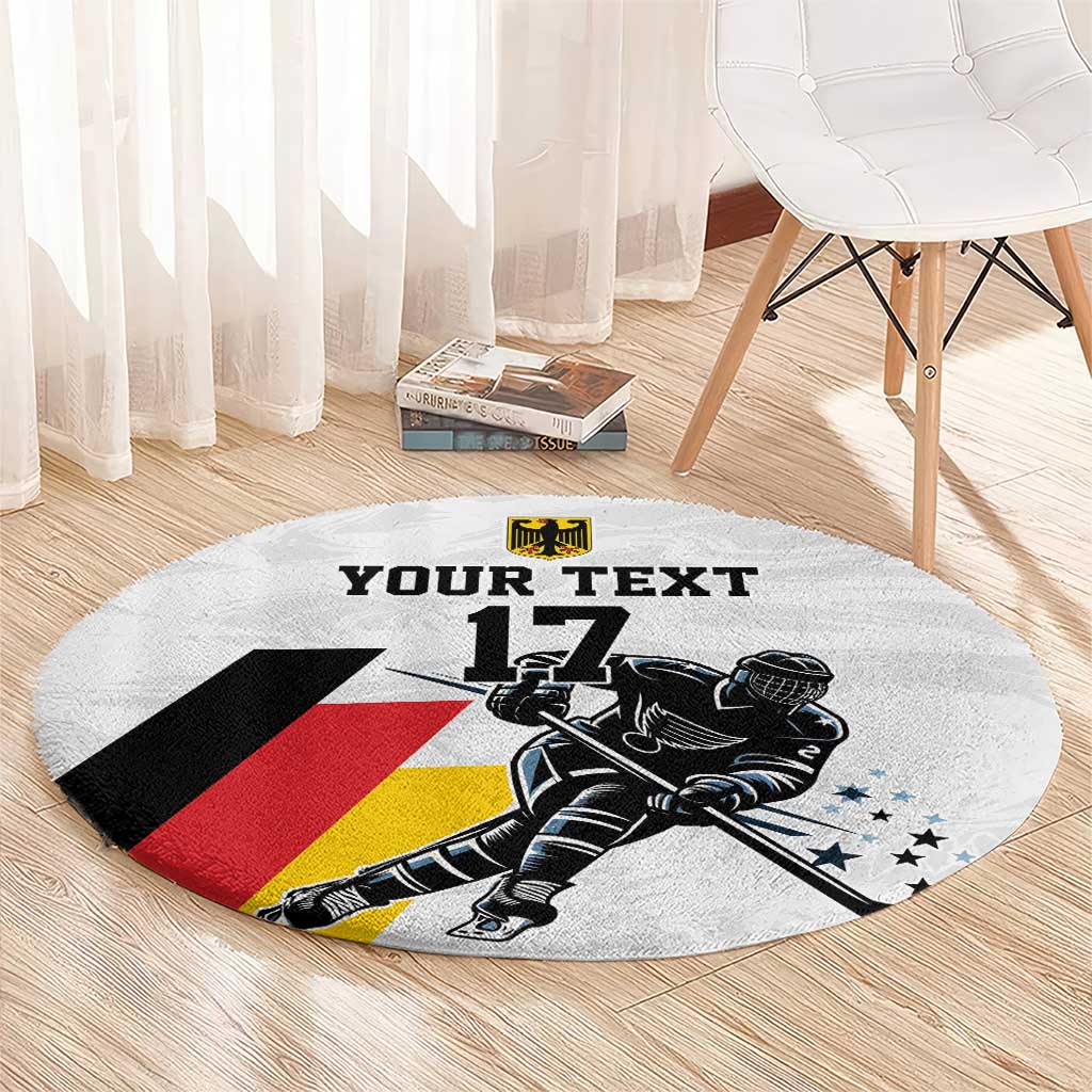 Custom Germany Ice Hockey Round Carpet Retro Jersey