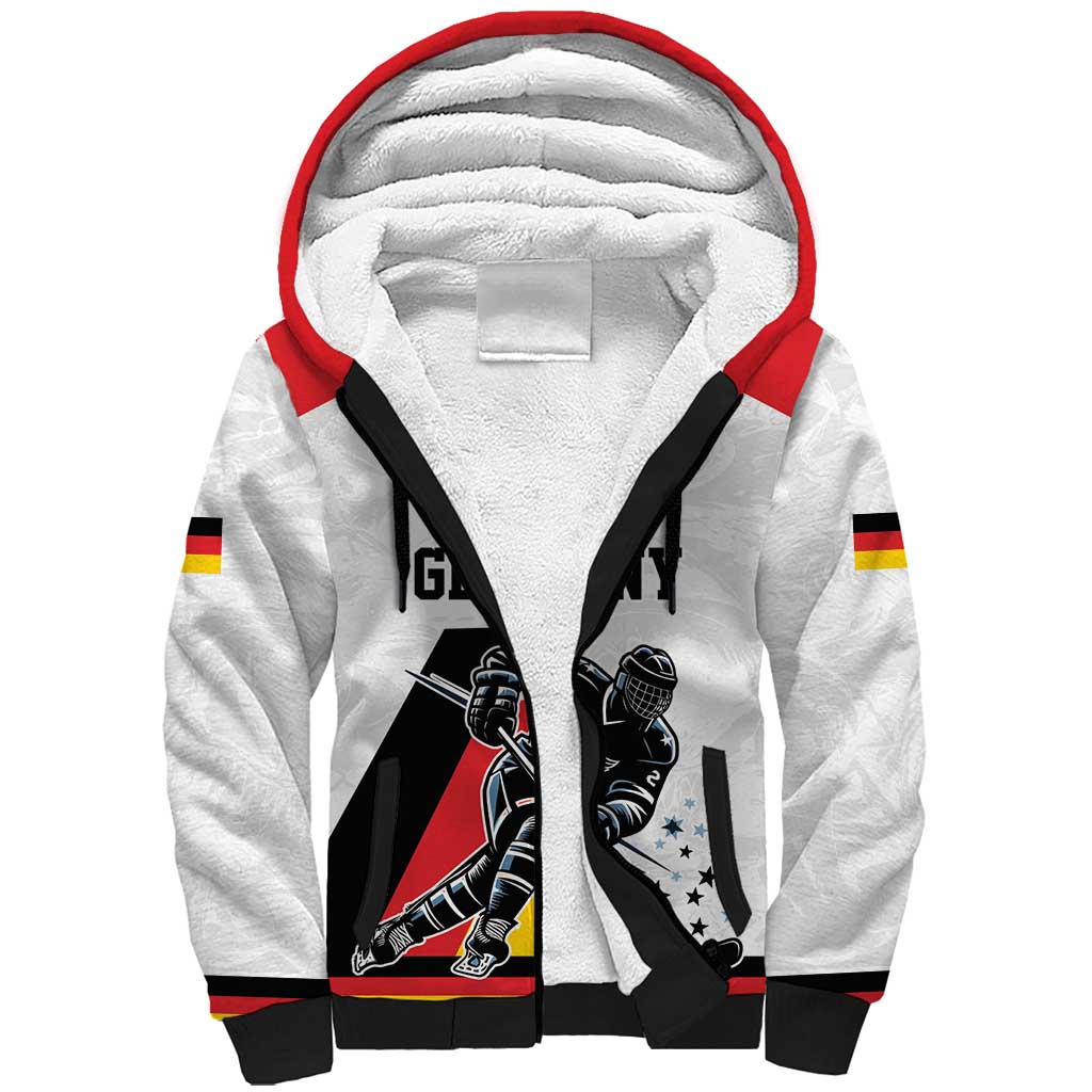 Custom Germany Ice Hockey Sherpa Hoodie Retro Jersey