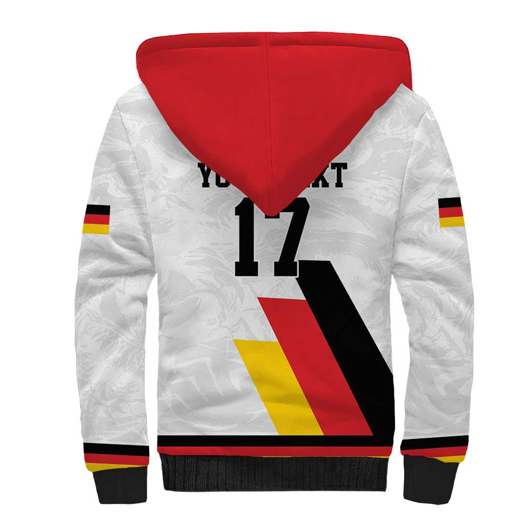 Custom Germany Ice Hockey Sherpa Hoodie Retro Jersey