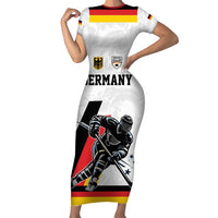 Custom Germany Ice Hockey Short Sleeve Bodycon Dress Retro Jersey