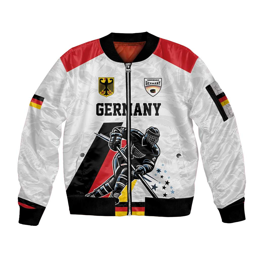 Custom Germany Ice Hockey Sleeve Zip Bomber Jacket Retro Jersey