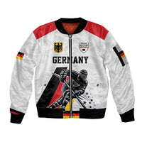 Custom Germany Ice Hockey Sleeve Zip Bomber Jacket Retro Jersey
