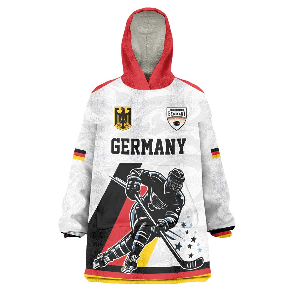 Custom Germany Ice Hockey Wearable Blanket Hoodie Retro Jersey
