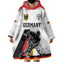 Custom Germany Ice Hockey Wearable Blanket Hoodie Retro Jersey
