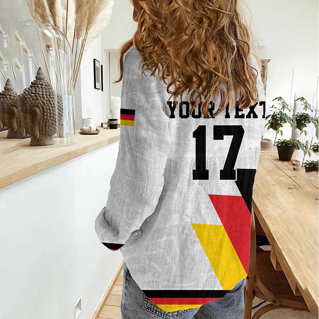 Custom Germany Ice Hockey Women Casual Shirt Retro Jersey