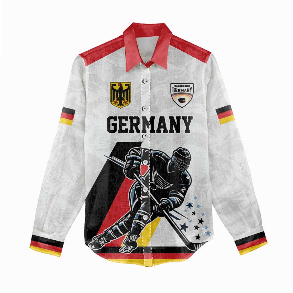 Custom Germany Ice Hockey Women Casual Shirt Retro Jersey
