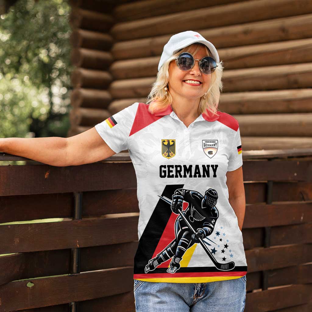 Custom Germany Ice Hockey Women Polo Shirt Retro Jersey