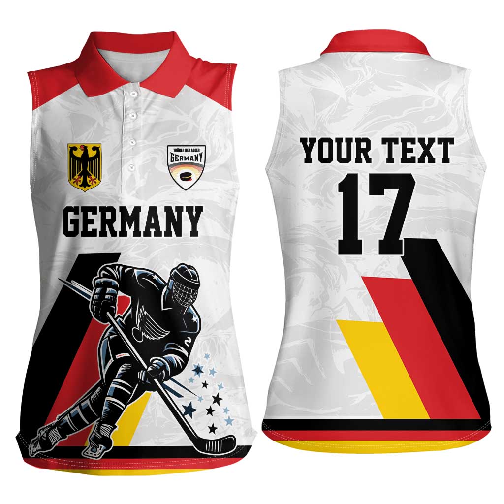 Custom Germany Ice Hockey Women Sleeveless Polo Shirt Retro Jersey