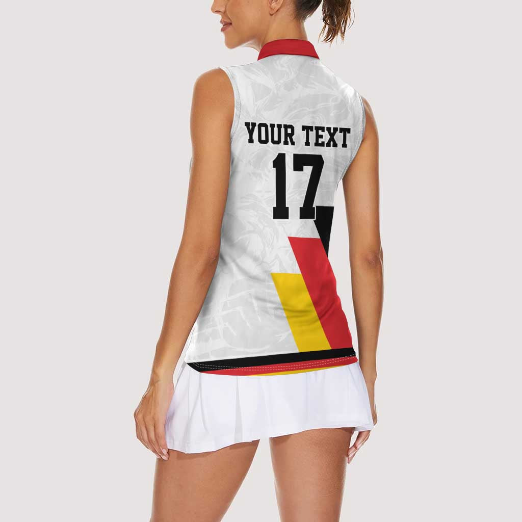 Custom Germany Ice Hockey Women Sleeveless Polo Shirt Retro Jersey